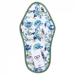 Waschbare Damenbinde blaue Blumen Grösse L für eine normale bis starke Menstruation aus Bio-Baumwolle - 1 Stck - api-care