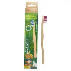 Kinder Holz-Zahnbürste Nylon Mittelweich - 1 Stück - Yaweco