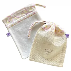 Gant anti-gaspi 3 en 1 lavable fleurs roses en coton bio & eucalyptus - 1 pièce - api-care