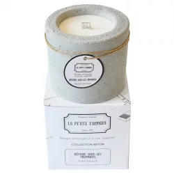 Bougie béton en cire de soja naturelle Rêverie sous les tropiques parfum patchouli - 1 pièce - La Petite Fabrique