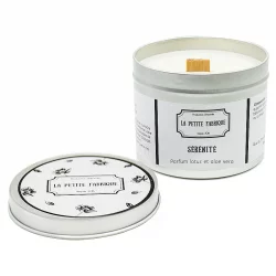 Metallkerze aus natürlichem Sojawachs Sérénité Duft Lotus & Aloe Vera - 1 Stück - La Petite Fabrique