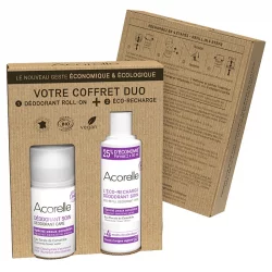 Coffret déodorant à bille & recharge BIO Peaux sensibles - Acorelle