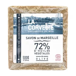 Savon de Marseille vert à l'huile d'olive - Film - 500g - La Corvette