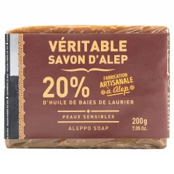 Savon d'Alep 20% huile de baies de laurier - 200g - La Corvette