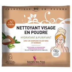 Nettoyant visage en poudre hydratant & purifiant BIO argan & aloe vera - 30g - Secrets des Fées