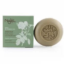 Aleppo Seife mit Damaszener BIO-Rose - 100g - Najel