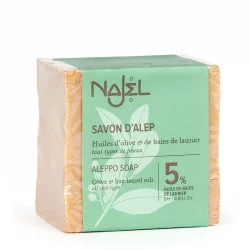 Savon d'Alep olive & 5% laurier - 190g - Najel
