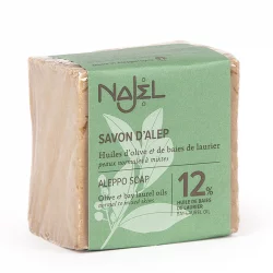 Savon d'Alep huile d'olive & 12% huile de baies de laurier - 185g - Najel