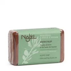 Savon d'Alep au rhassoul & argan - 100g - Najel