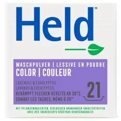 Lessive poudre écologique pour linge de couleur COLORA lavande - 21 lavages - 1,575kg - Held