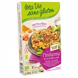 Galettes à poêler riz & lentilles corail BIO - 2x100g - Ma vie sans gluten