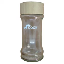 Flacon en verre avec bouchon à vis en bois - 1 pièce - Cook