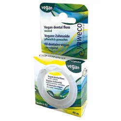 Fil dentaire vegan en cire végétale - 1x40m - Yaweco