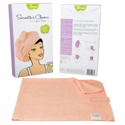Serviette à cheveux saumon écologique - 1 pièce - Les Tendances d'Emma