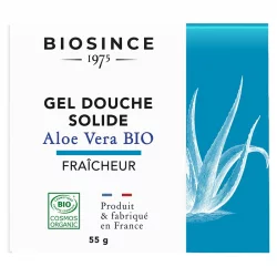 Festes, erfrischendes BIO-Duschgel Aloe Vera - 55g - Biosince 1975
