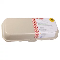 10-er Eierschachtel aus beigem Bioplastik - ah table !