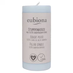 Bougie cylindrique bleue en cire de colza naturelle 50 x 110 mm - Eubiona