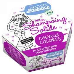 Shampooing solide cheveux colorés BIO beurre de karité, argan & cassis - 85g - Secrets de Provence