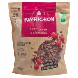 Müesli croustillant framboise & chocolat BIO - 500g - Favrichon