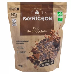 Müesli croustillant duo de chocolats BIO - 500g - Favrichon