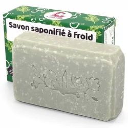 Savon saponifié à froid soin tonique BIO cyprès & argile bleue-verte - 100g - Lamazuna