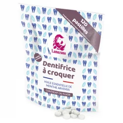 Dentifrice à croquer BIO menthe arvensis avec fluor - 120 pcs - Lamazuna