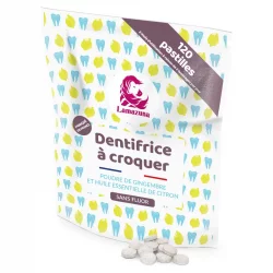 Dentifrice à croquer BIO citron & gingembre sans fluor - 120 pcs - Lamazuna