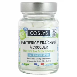 Dentifrice fraîcheur à croquer BIO menthol sans fluor - 120 pastilles - Coslys