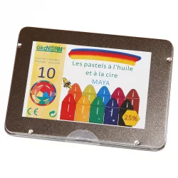 Pastelle 10 Farben aus Wachs Maya Nawaro - ÖkoNorm