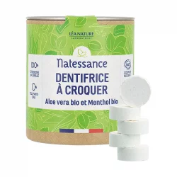 Dentifrice à croquer fraicheur naturel aloe vera & menthol - 80 comprimés - 52g - Natessance