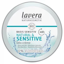 Déodorant crème 48h Natural & Sensitive BIO aloe vera & minéraux naturels - 50ml - Lavera Basis Sensitiv