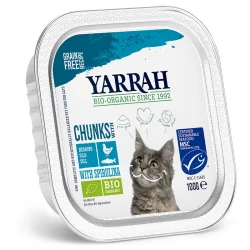 BIO-Bröckchen Fisch mit Spirulina in Sosse für Katzen - 100g - Yarrah