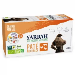 Multi Pack pâtés pour chien BIO dinde, poulet & boeuf - 6x150g - Yarrah