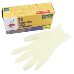 Ökologische dünne Latex-Handschuhe - Grösse M - 20 Stück - La droguerie écologique