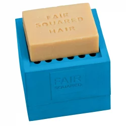 Porte-savon en caoutchouc naturel bleu - Fair Squared