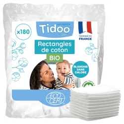 Ultraweiche Baby Rechtecke aus BIO-Baumwolle - 180 Stück - Tidoo