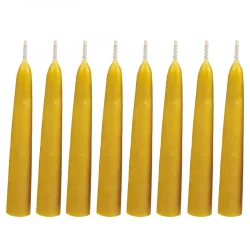 8 Bougies petites en cire d'abeille BIO 2,2 x 12 cm - Blue