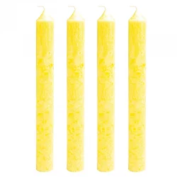 4 Bougies chandeliers jaunes claires en stéarine BIO 2 x 20 cm - Blue