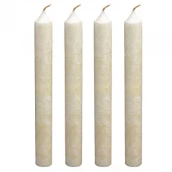 4 Stabkerzen Elfenbein aus BIO-Stearin 2 x 20 cm - Blue
