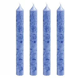 4 Bougies chandeliers bleues foncées en stéarine BIO 2 x 20 cm - Blue