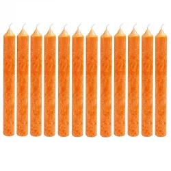 12 Stabkerzen Orange aus BIO-Stearin 2 x 20 cm - Blue