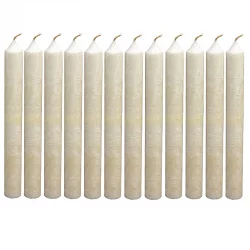 12 Stabkerzen Elfenbein aus BIO-Stearin 2 x 20 cm - Blue