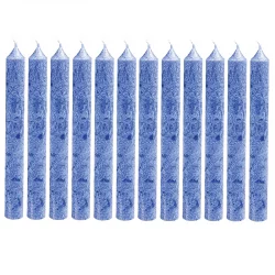 12 Stabkerzen Dunkelblau aus BIO-Stearin 2 x 20 cm - Blue