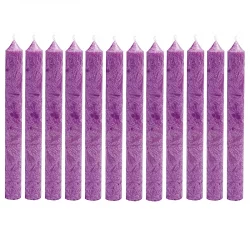12 Bougies chandeliers violettes en stéarine BIO 2 x 20 cm - Blue