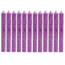12 Stabkerzen Lila aus BIO-Stearin 2 x 20 cm - Blue