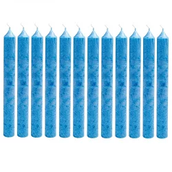 12 Bougies chandeliers bleues ciel en stéarine BIO 2 x 20 cm - Blue