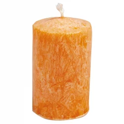 Bougie cylindrique orange en stéarine BIO 6 x 4 cm - Blue