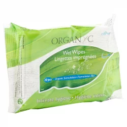 Lingettes hygiène intime BIO calendula & camomille - 20 pièces - Organyc﻿