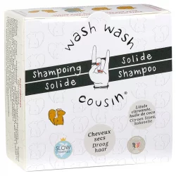 Festes BIO-Shampoo trockenes Haar Zitronen-Litsea - 70g - Wash Wash Cousin