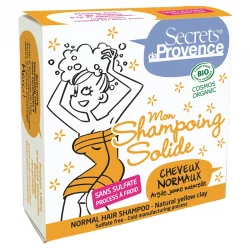 Shampooing solide cheveux normaux BIO argile jaune - 85g - Secrets de Provence